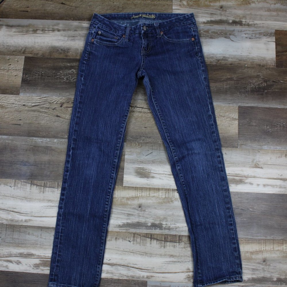 American Eagle Dark Wash Straight Leg Jeans SZ 6R